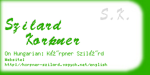 szilard korpner business card